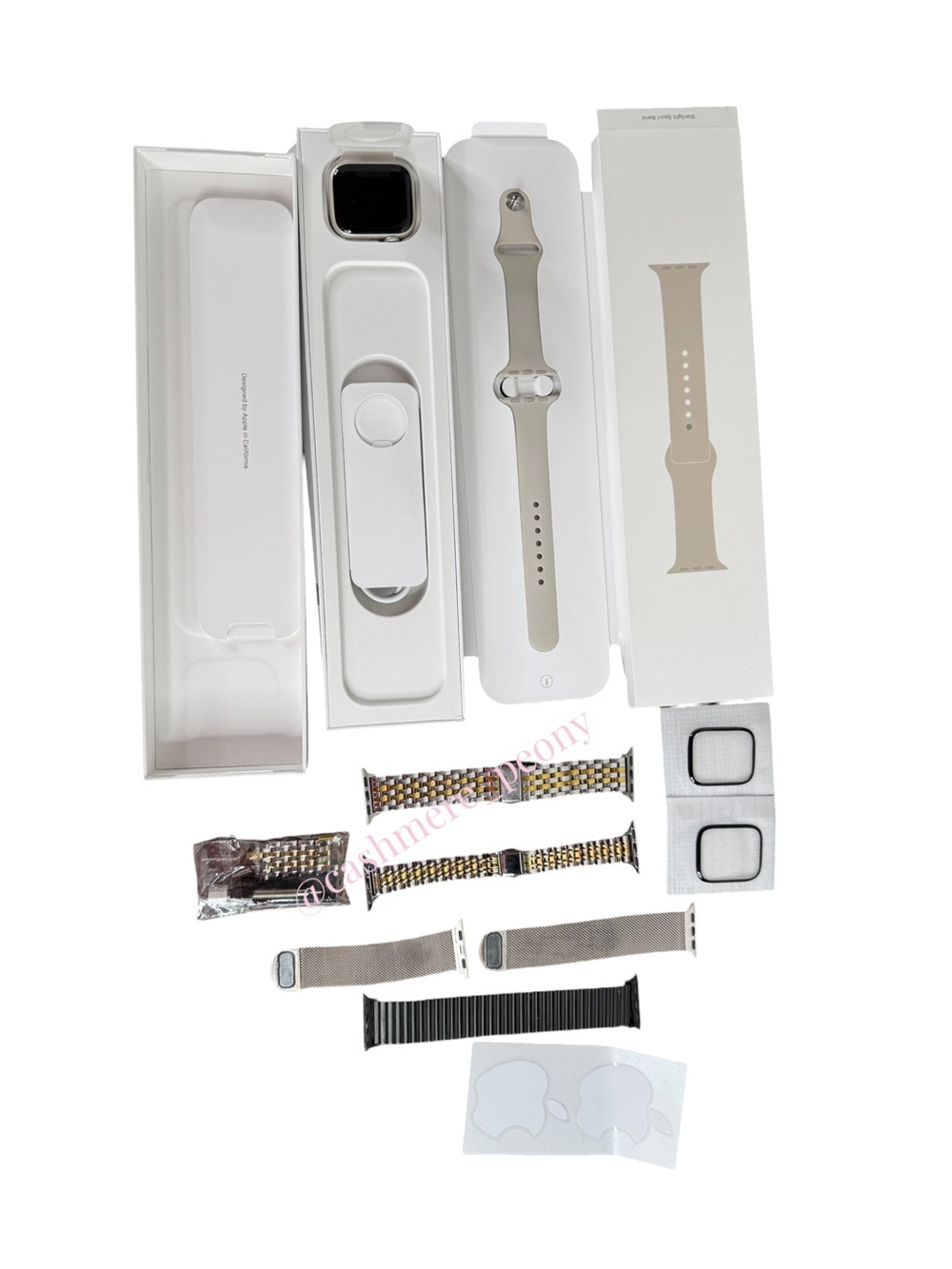 Apple Watch Series 7 41mm GPS Starlight Sports Band & Assorted Replacement Bands